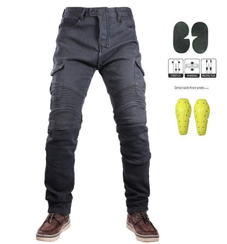 Mens Black Biker Jeans Motocycle Denim Pants Male Stretch Original Trousers  Off-road Pants Protection Clothing 4xl Plus Size