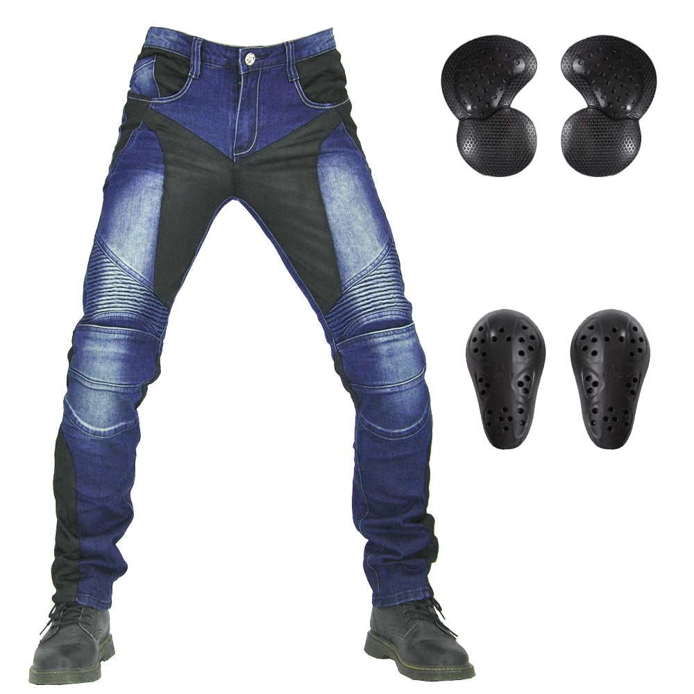 LOMENG Motorcycle Riding Jeans with Kevlar Motorbike Racing Pants with CE  Knee Hip Removable Armored for Men